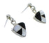 Southwest Silver Jet And Mother Of Pearl Post Dangle Earrings QX75464
